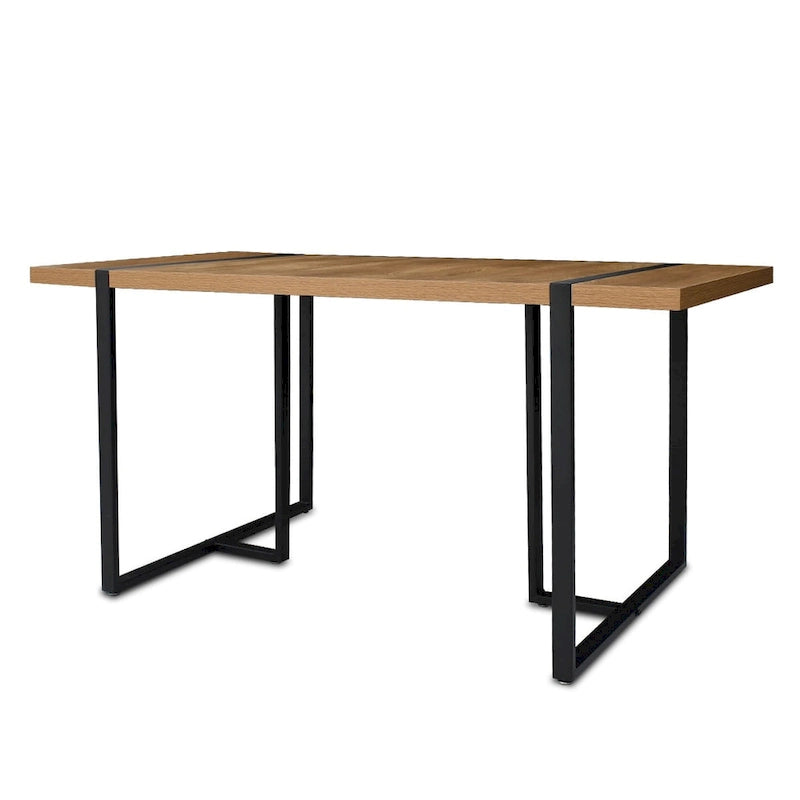 Rectangular Office Writing Desk with Faux-Wood Top