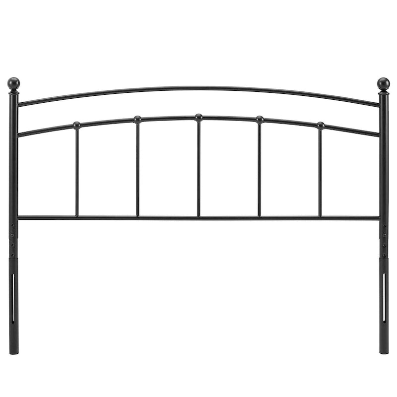 Arched Full-Size Black Metal Headboard