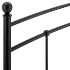 Tête de lit cintrée en métal noir pour lit double