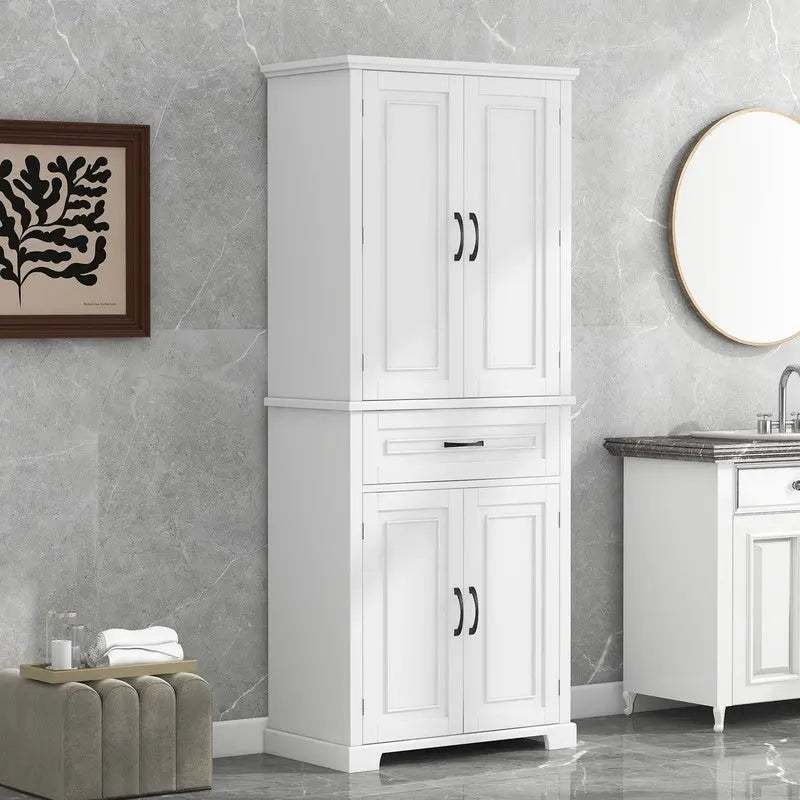 Freestanding Floor Cabinet with Doors, Drawer, and Adjustable Shelf