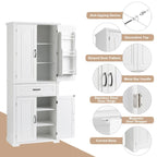 Freestanding Floor Cabinet with Doors, Drawer, and Adjustable Shelf
