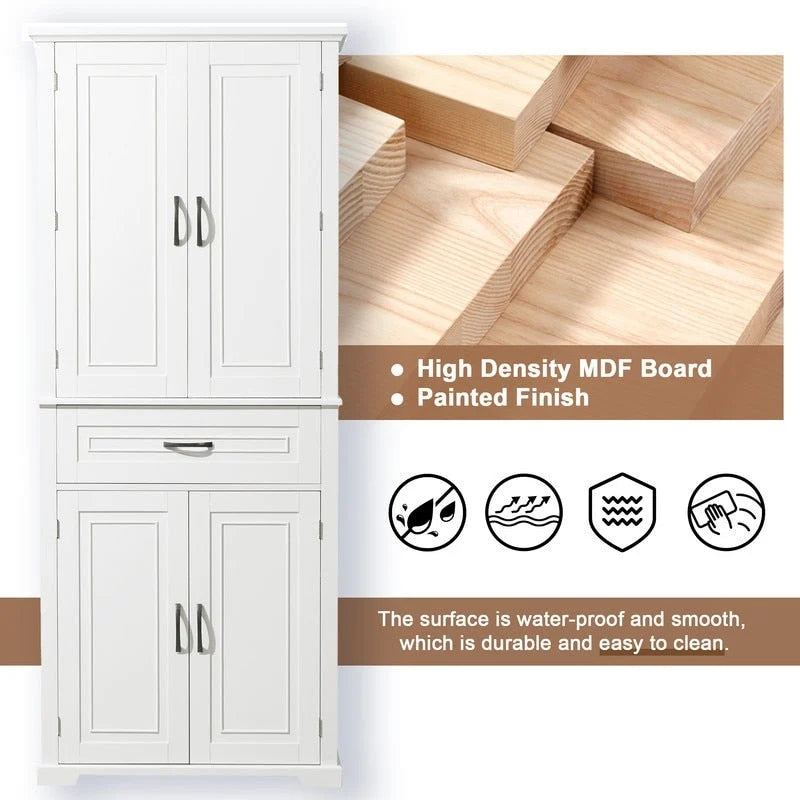 Freestanding Floor Cabinet with Doors, Drawer, and Adjustable Shelf
