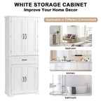 Freestanding Floor Cabinet with Doors, Drawer, and Adjustable Shelf