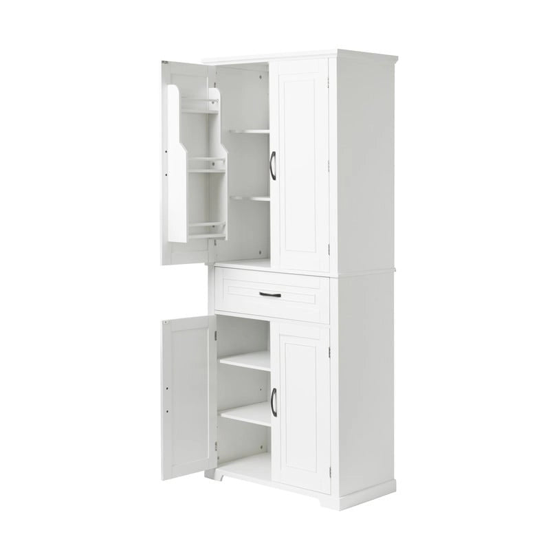 Freestanding Floor Cabinet with Doors, Drawer, and Adjustable Shelf