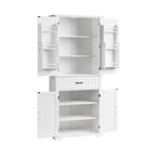 Freestanding Floor Cabinet with Doors, Drawer, and Adjustable Shelf