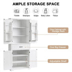 Freestanding Floor Cabinet with Doors, Drawer, and Adjustable Shelf
