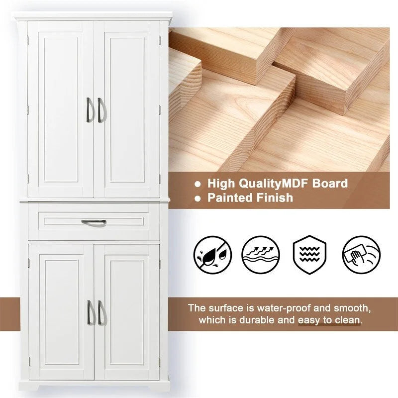 Freestanding Floor Cabinet with Doors, Drawer, and Adjustable Shelf