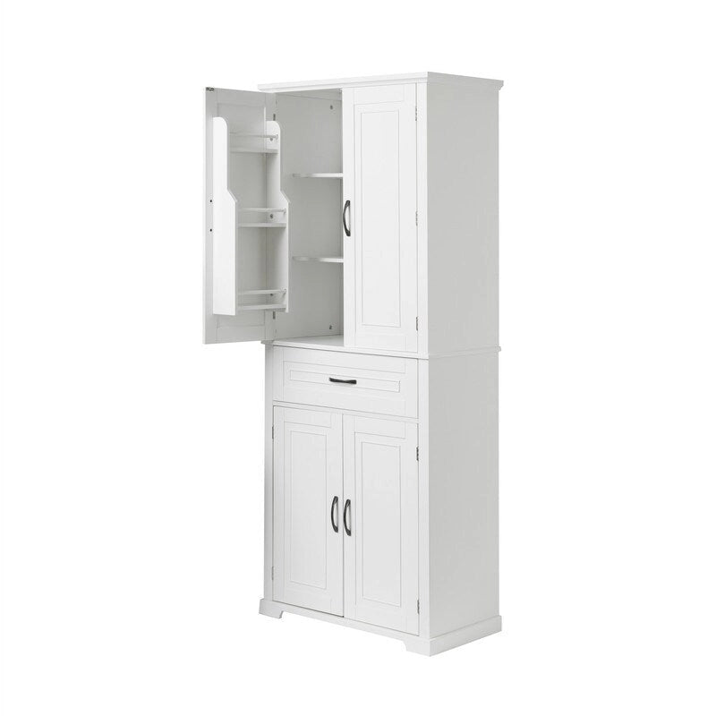 Freestanding Floor Cabinet with Doors, Drawer, and Adjustable Shelf