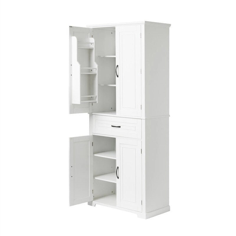 Freestanding Floor Cabinet with Doors, Drawer, and Adjustable Shelf
