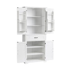 Freestanding Floor Cabinet with Doors, Drawer, and Adjustable Shelf