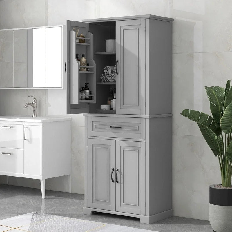 Freestanding Floor Cabinet with Doors, Drawer, and Adjustable Shelf
