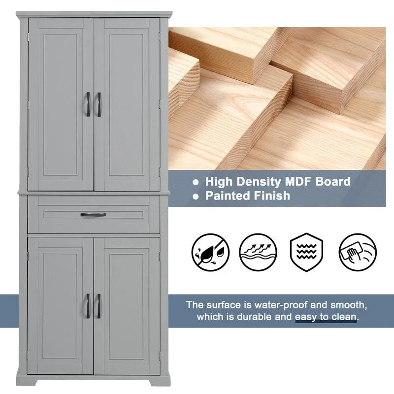 Freestanding Floor Cabinet with Doors, Drawer, and Adjustable Shelf