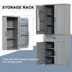 Freestanding Floor Cabinet with Doors, Drawer, and Adjustable Shelf