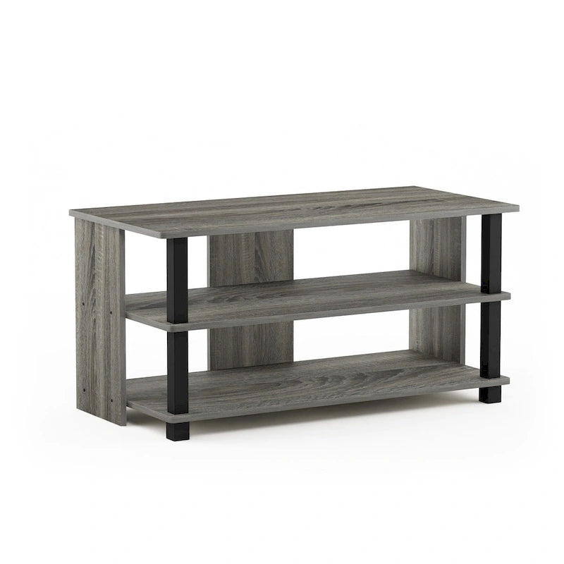 3-Tier Wood TV Stand with Open Shelves