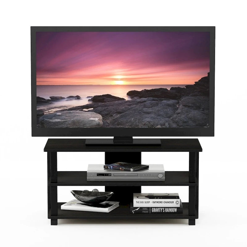 Houten tv-meubel met 3 niveaus en open planken