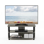 Houten tv-meubel met 3 niveaus en open planken