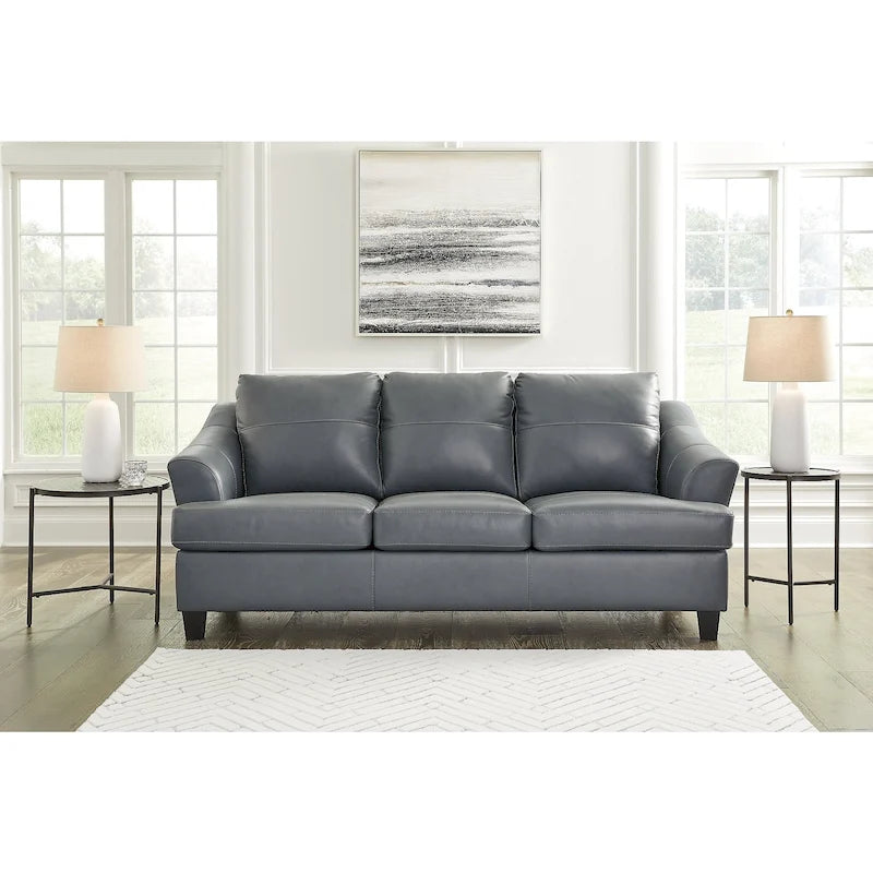 Leather Match Upholstered Sofa, 88W x 38D x 40H