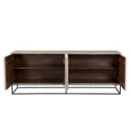 84-Zoll-Sideboard aus Mangoholz mit 4 Türen und Metalluntergestell
