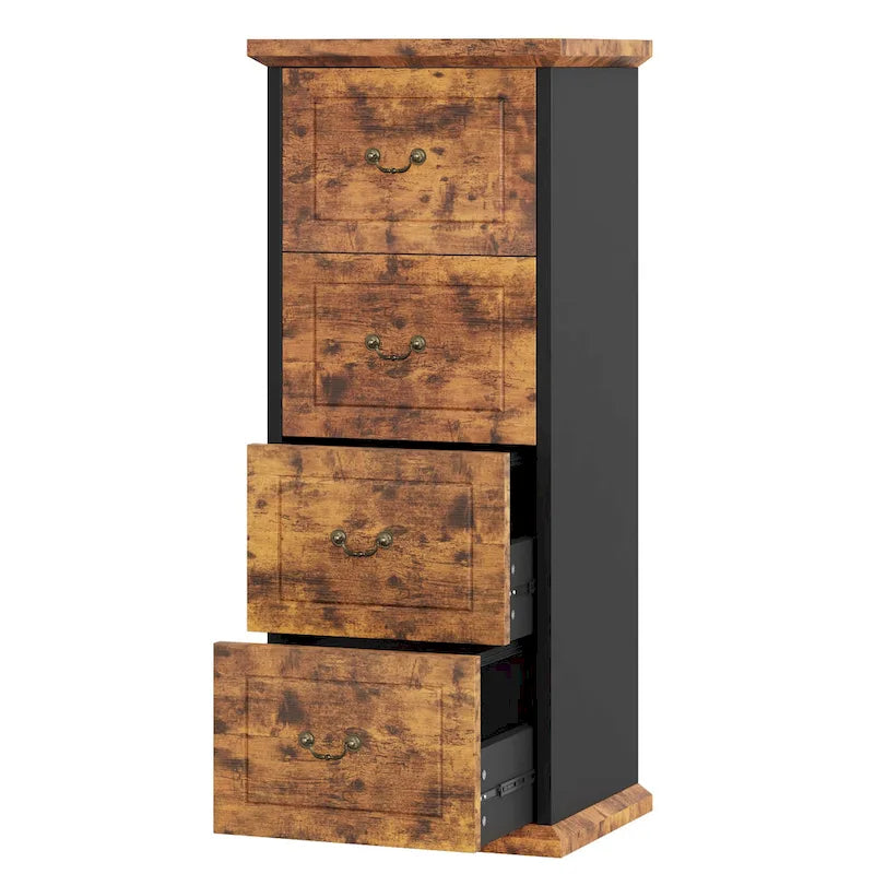 4-Drawer Vertical File Cabinet with Adjustable Hanging Rod for A4 and Letter Size