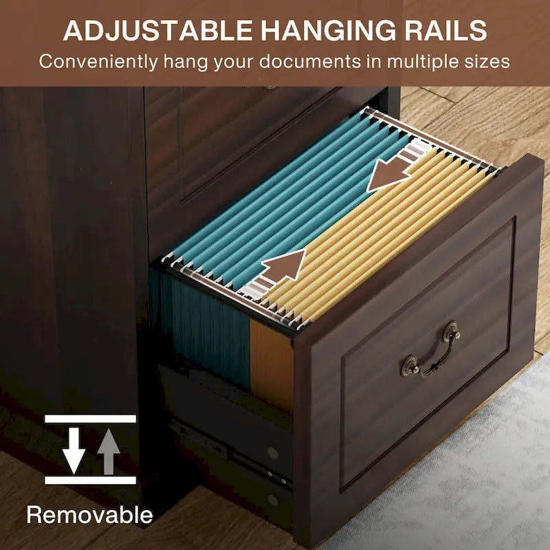 4-Drawer Vertical File Cabinet with Adjustable Hanging Rod for A4 and Letter Size