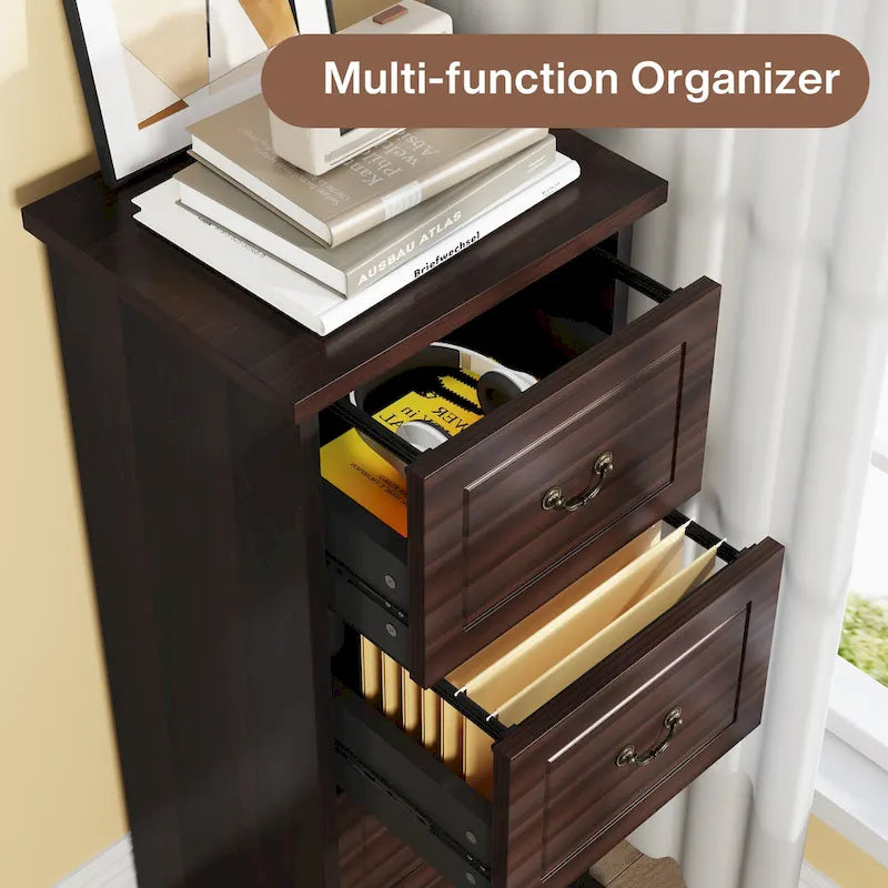 4-Drawer Vertical File Cabinet with Adjustable Hanging Rod for A4 and Letter Size