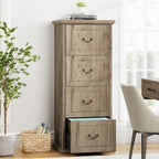 4-Drawer Vertical File Cabinet with Adjustable Hanging Rod for A4 and Letter Size