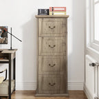 4-Drawer Vertical File Cabinet with Adjustable Hanging Rod for A4 and Letter Size