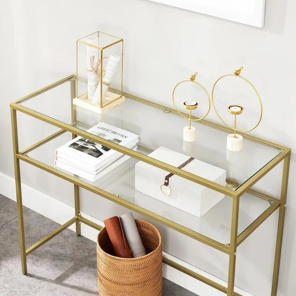 Glass-top entryway table