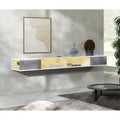 70 Floating TV Stand Wall Mounted, Floating Entertainment Center for Living Room Bedroom, White&Grey