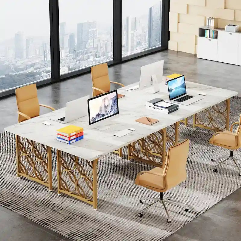 63-Inch Home Office Writing Desk with Metal Frame
