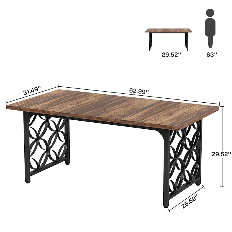 63-Zoll-Schreibtisch für das Homeoffice mit Metallgestell