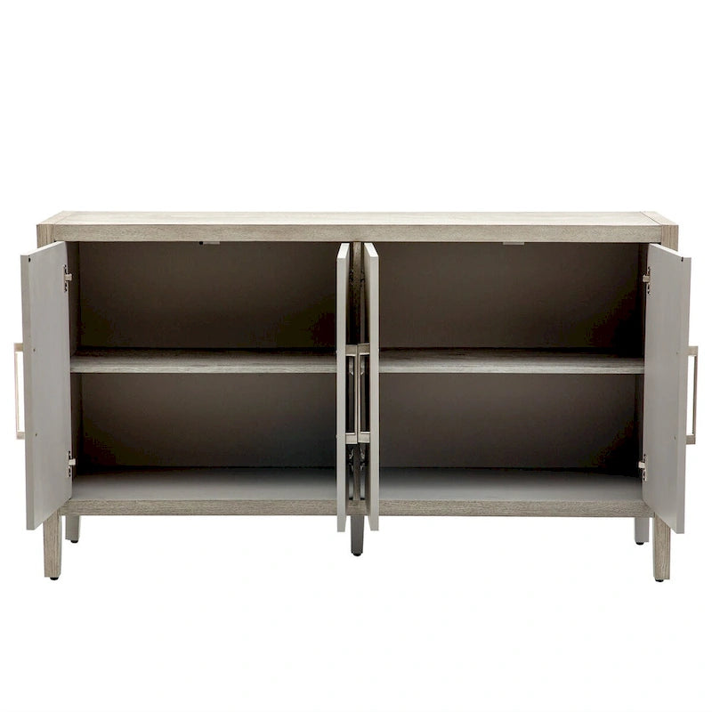 Credenza contenitore a 4 ante con ripiani regolabili