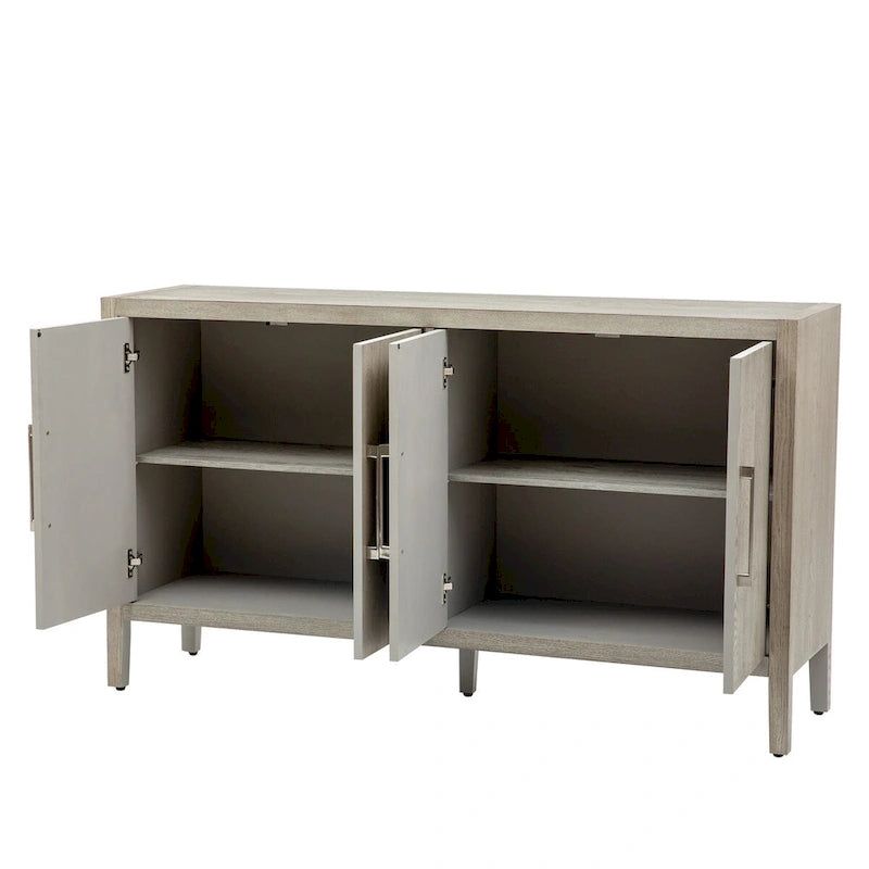 Credenza contenitore a 4 ante con ripiani regolabili