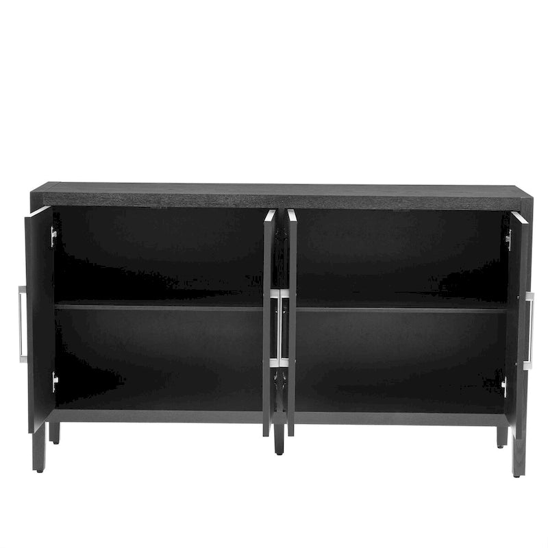 Credenza contenitore a 4 ante con ripiani regolabili