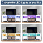 TV-Board mit LED-Beleuchtung und Stauraum, 59.7 in breit