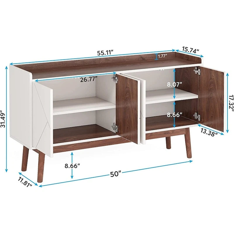 Szafka bufetowa 55-Inch ze schowkiem i drzwiami