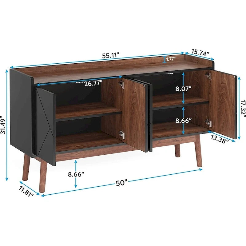 Szafka bufetowa 55-Inch ze schowkiem i drzwiami