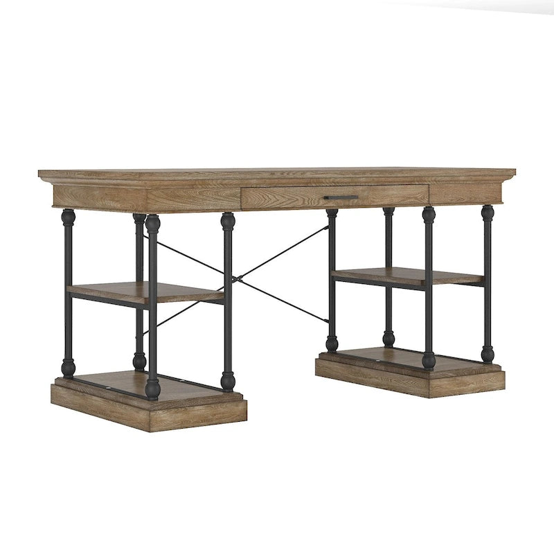 Bureau met neerklapbare lade en vier planken