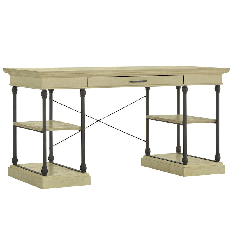 Writing Desk with Drop-Down Drawer and Four Shelves