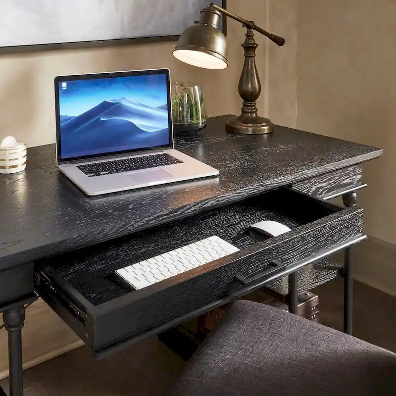Bureau met neerklapbare lade en vier planken