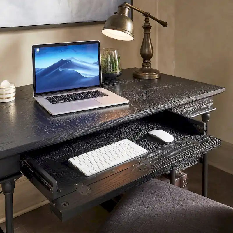Writing Desk with Drop-Down Drawer and Four Shelves