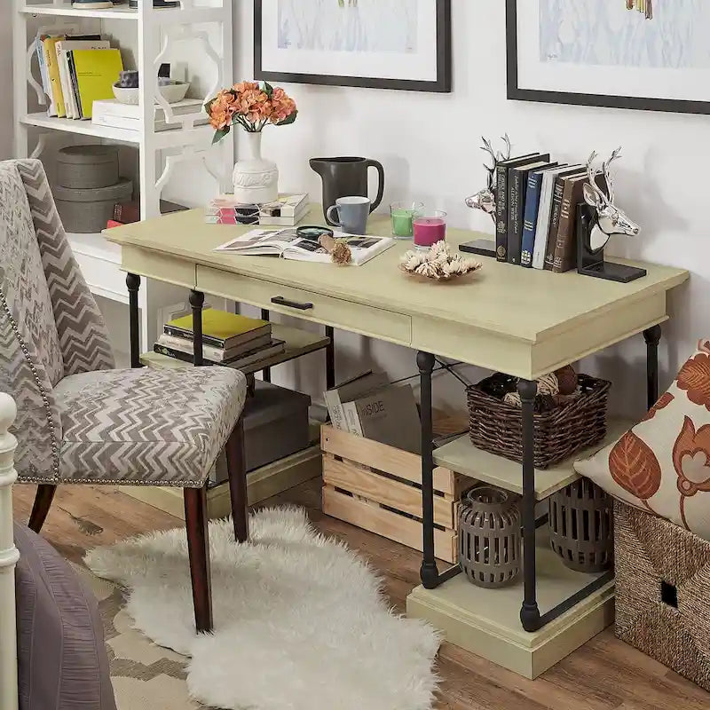 Bureau met neerklapbare lade en vier planken
