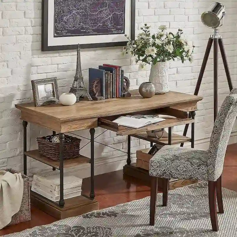 Bureau met neerklapbare lade en vier planken