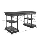 Bureau met neerklapbare lade en vier planken