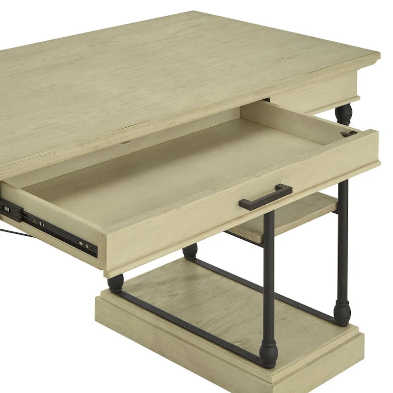 Bureau met neerklapbare lade en vier planken