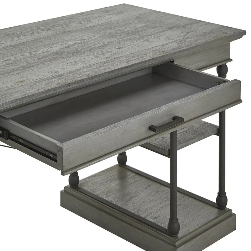 Bureau met neerklapbare lade en vier planken