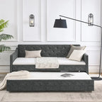 Letto da giorno imbottito singolo con letto estraibile