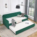 Letto da giorno imbottito singolo con letto estraibile
