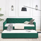 Letto da giorno imbottito singolo con letto estraibile