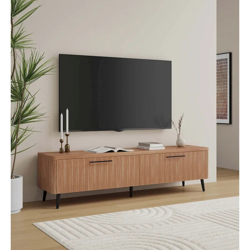 Mid-Century Modern TV Stand, 68.9 Inch, Fits TVs Up to 75 Inches